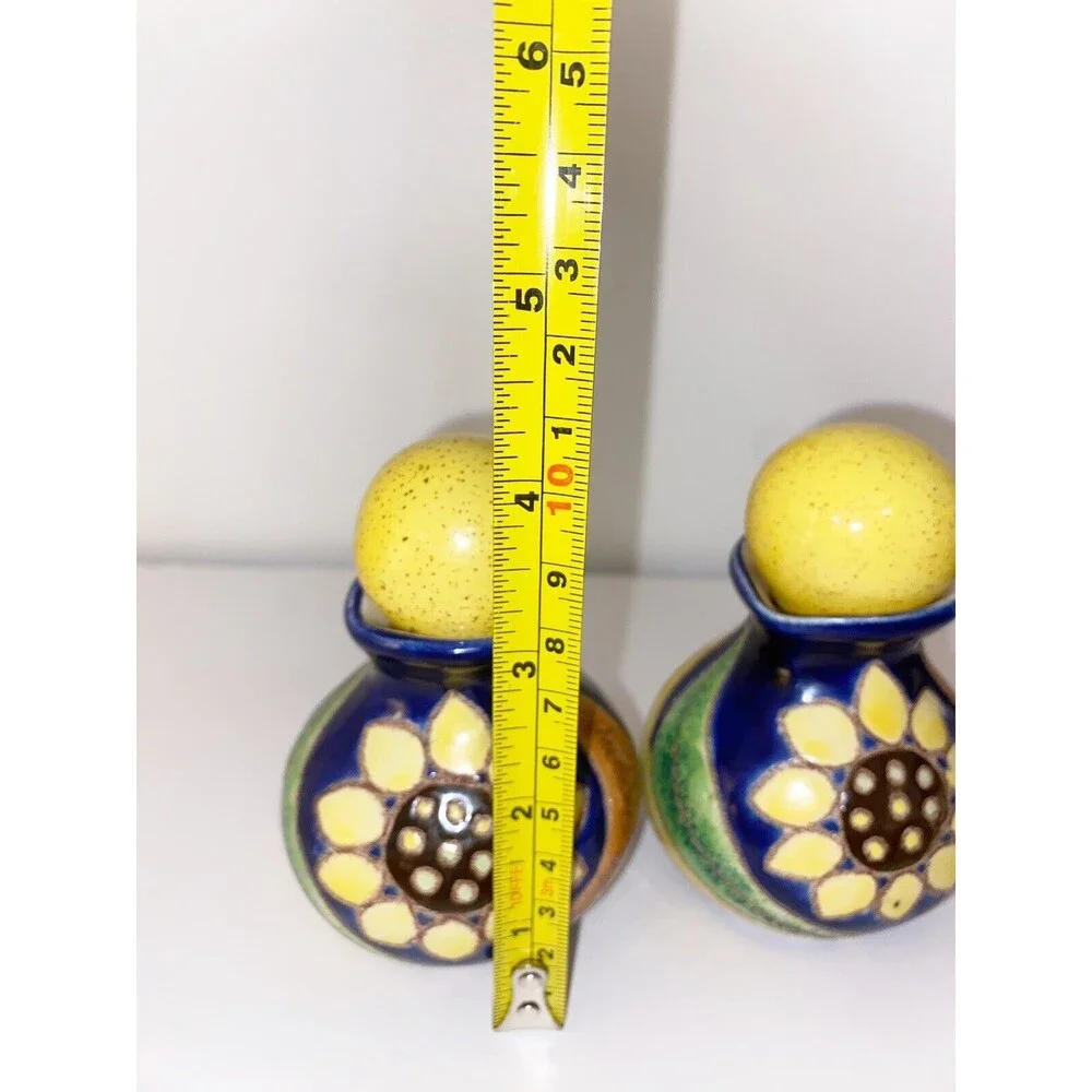 Vintage Artesa Ecuador Handpainted Ceramic Containers Decor